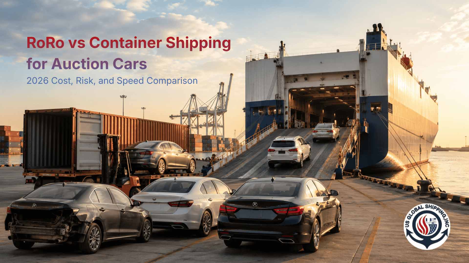 RoRo vs Container Shipping for Auction Cars: 2026 Cost, Risk, and Speed Comparison